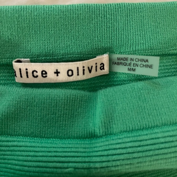 Alice + Olivia Kipp Knit Mini Skirt in Garden Green, Medium - Picture 5 of 12